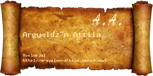 Argyelán Attila névjegykártya